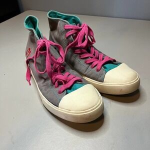 Super Groupies Hatsune Miku High Top Sneakers Men's Size 9 Gray Pink